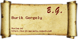 Burik Gergely névjegykártya